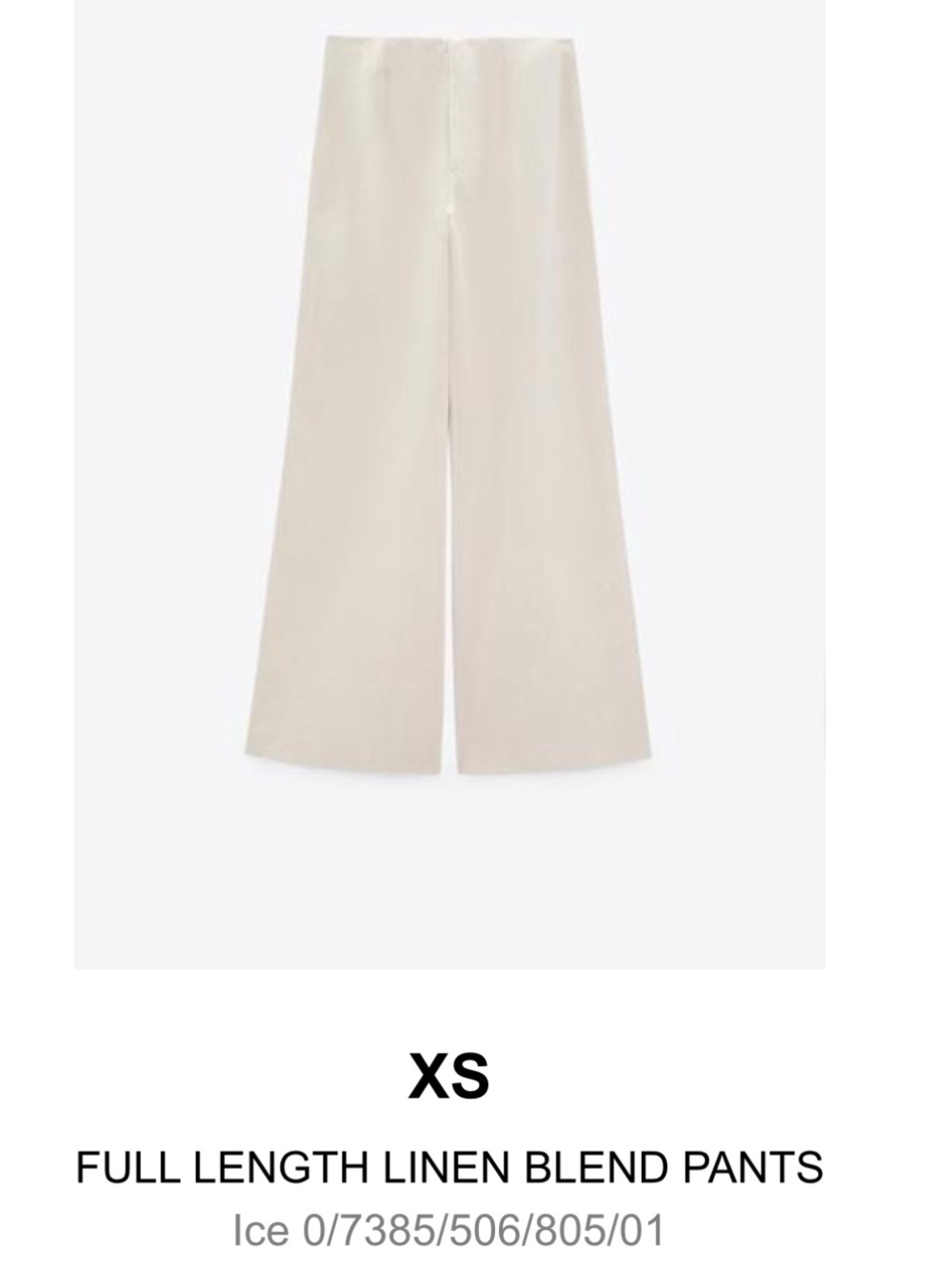 Zara Wide-Leg Linen Blend Pants Cream, Ivory